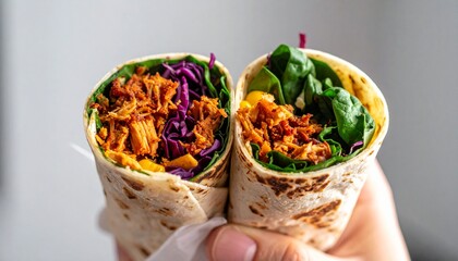 Homemade healthy  chicken  with vegetables wraps