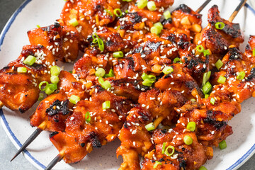 Homemade Korean Gochujang Chicken Skewers
