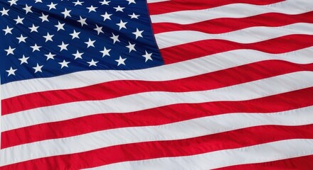 Naklejka premium The United States of America Flag Waves Proudly in the Wind