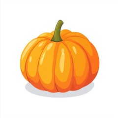 Obraz premium Cute vibrant pumpkin icon in isometric vector style with gray stroke, simple flat design on white background, modern minimalist cartoon character, isolated object, happy and colorful autumn symbol