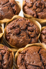 Sweet Homemade Double Chocolate Chip Muffin