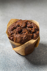 Sweet Homemade Double Chocolate Chip Muffin