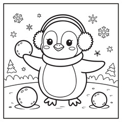 Winter Scenes Coloring Pages