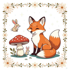 Fototapeta premium A cute vector cartoon animal collection, perfect for a funny Christmas holiday design
