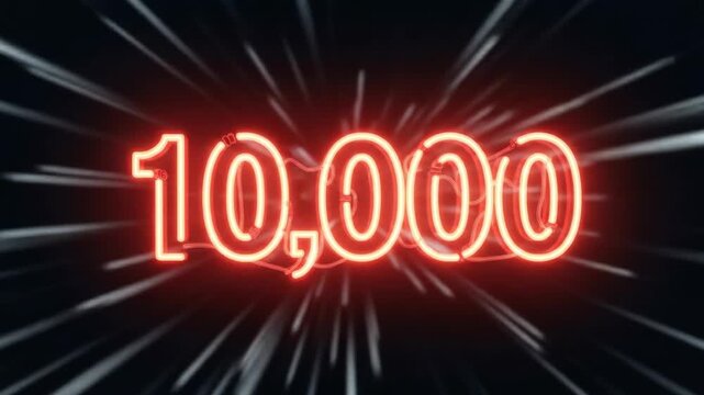 10,000 Milestone: Explosive Neon Celebration!