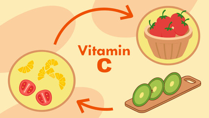 Vitamin C Rich Foods Tomatoes Kiwi and Citrus Slices