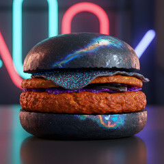 Cosmic Burger Delight Galaxy Style Meal Unconventional Food Art