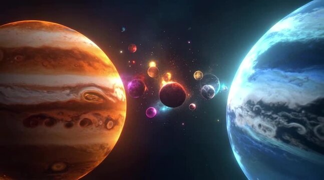 Celestial Harmony Between Giants in the Theater of the Cosmos