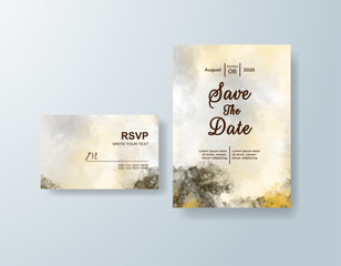 Wedding invitation with abstract watercolor background