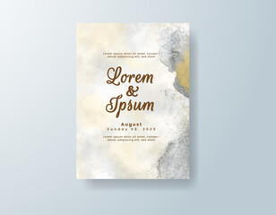 Wedding invitation with abstract watercolor background