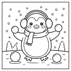 Winter Scenes Coloring Pages