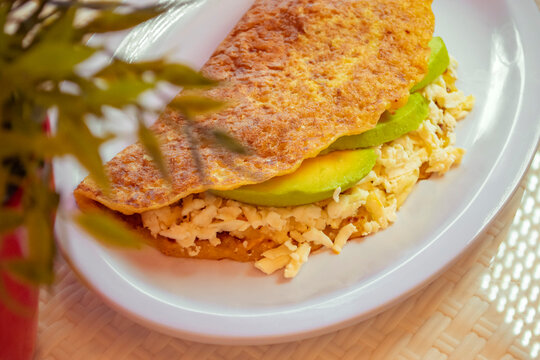 Avocado and chese venezuelan cachapa