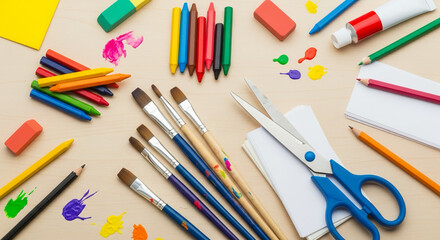Happy World Teachers Day Colorful Art Supplies for Creative Learning and Fun