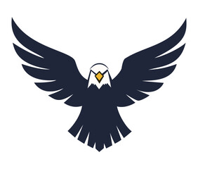 A bald eagle logo with outstretched wings, perfect for themes of freedom, strength, and american patriotism