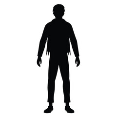 Obraz premium A silhouette of a zombie walking on a white background