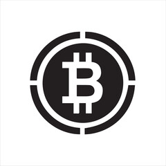 Bitcoin Vector Icon Silhouette Art, Bitcoin Money Icon, Bitcoin Sign Vector Illustration, Bitcoin Symbol Vector Illustration	

