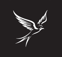 Obraz premium Vector art of elegant swallow bird flying, a symbol of hope and return on a 