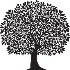 Obraz premium Illustration of a lush tree with dense foliage 