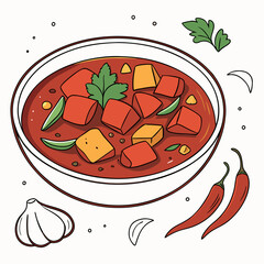 Flavorful indian curry dish with paneer and vegetables in a bowl