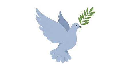 A stylized line art vector of a dove with elegant curves and flowing wings, centered on a clean white background
