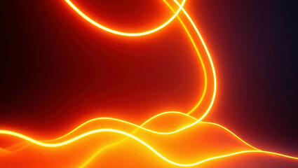 Vibrant Abstract Neon Orange Glow: Modern Digital Background with Fluid Lines and Electric Patterns