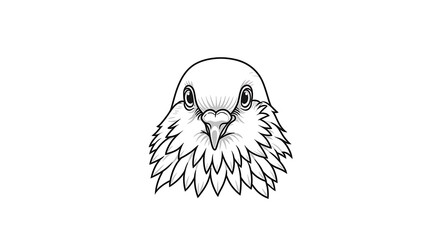 A stylized line art vector of a dove with elegant curves and flowing wings, centered on a clean white background

