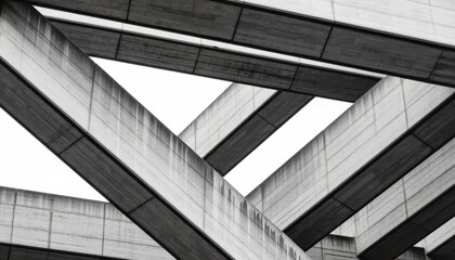 Fototapeta premium Dynamic architectural lines urban structure abstract photography monochrome setting aerial view modern design