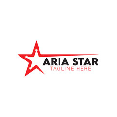 Aria Star Text Logo Design – Minimal Modern Vector Logo Illustration on White Background
