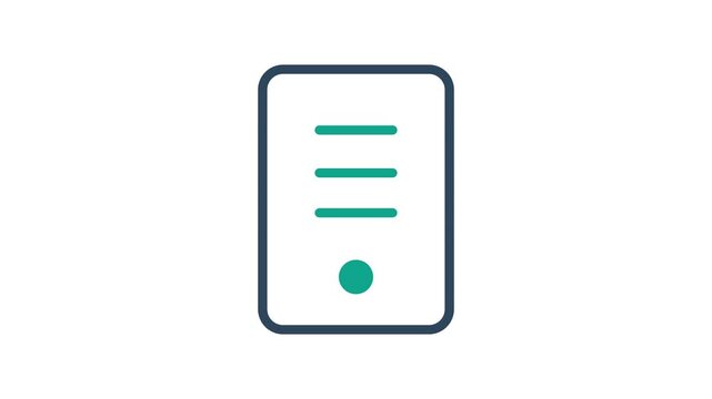 Computer tower icon animation. Hardware, server and data processing symbol. Transparent background