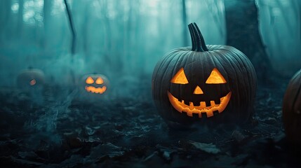 Naklejka premium halloween jack o lantern pumpkin