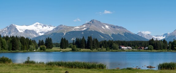 mountain lake in yosemite