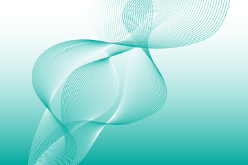 緑の曲線ライン　アブストラクト背景04