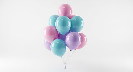 Colorful Balloons on White Background