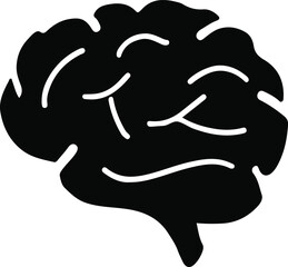 illustration of the brain. Brain outline drawing. Hand-drawn of a brain