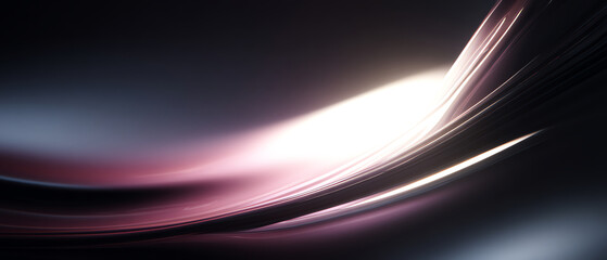 Smooth flowing abstract curves with glowing light effects in dark tones, creating a futuristic and elegant digital background