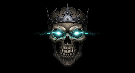 Fantasy Dark Skull King Illustration