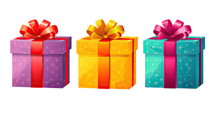 Fototapeta premium set of colorful gift boxes on white background