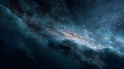 Fototapeta premium cosmic galaxy with glowing stars, deep space clouds, and shining nebula showcasing universe’s infinite wonders