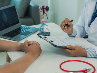 A young man visits a doctor about an enlarged prostate, focusing on the hands and other organs. Symptoms of a urinary tract infection in men. The doctor advises on the symptoms.