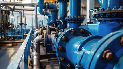 Centrifugal pump with a metallic silver and black body, installed in an industrial facility or water treatment plant to transfer liquids like water, oil, or chemicals