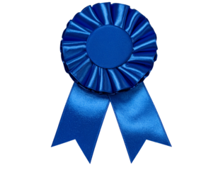 Classic Blue Ribbon Award with Rosette Design