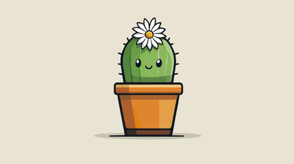 Cute cactus in pot
