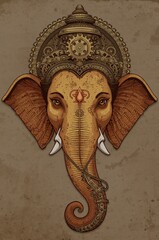 Ornate Ganesha Portrait with Intricate Details