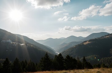 mountain landscape with clouds