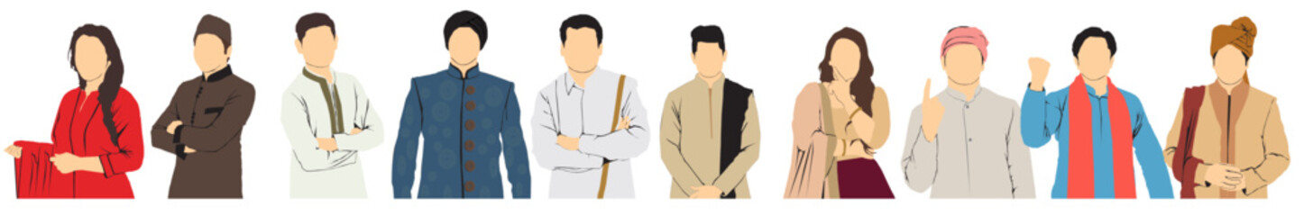 set of of Indian people in ethnic festive wear