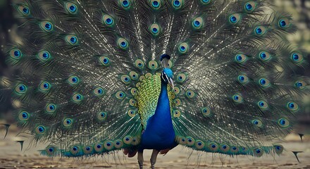 Obraz premium Peacock's Majesty: A Symphony of Feathers