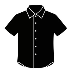 Simple black short sleeve button up shirt icon