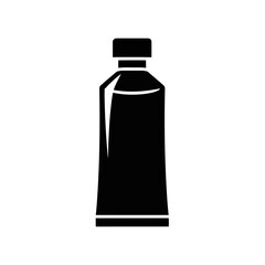 Simple black icon of a bottle with a cap
