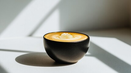 Latte art in bowl