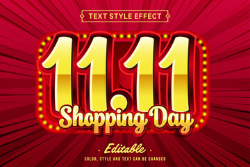 11.11 Shopping Day Text Effect with Marquee Light Style